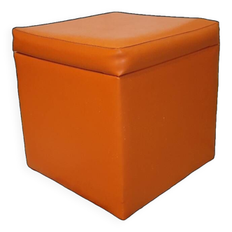 Orange pouf