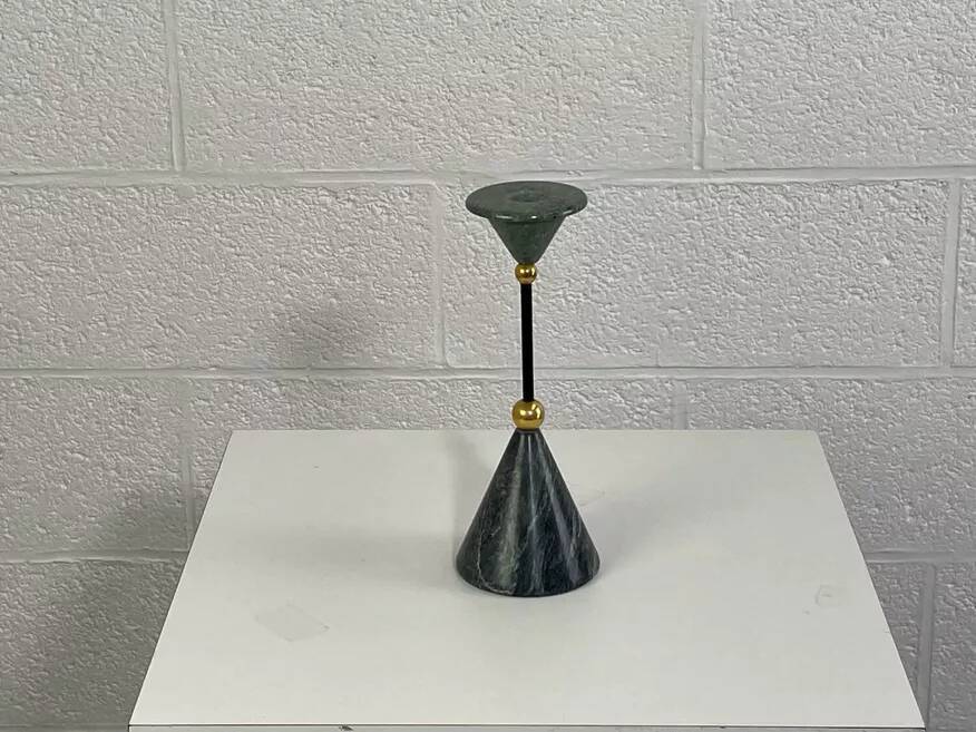 Vintage marble and brass candle holder