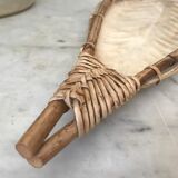 Mother-of-pearl and rattan trinket bowl
