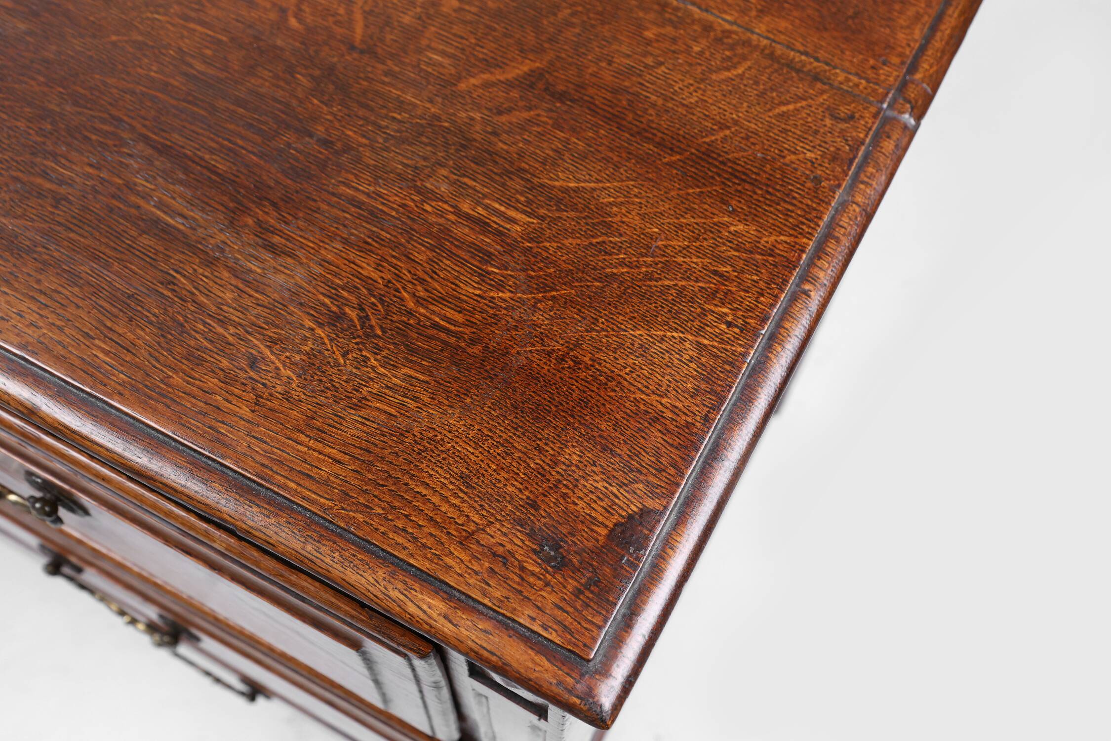 French rustic chest of drawers in solid oak with 3 drawers, ca. 1850