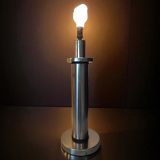 1970s simar stainless steel table lamp - industrial modernist design