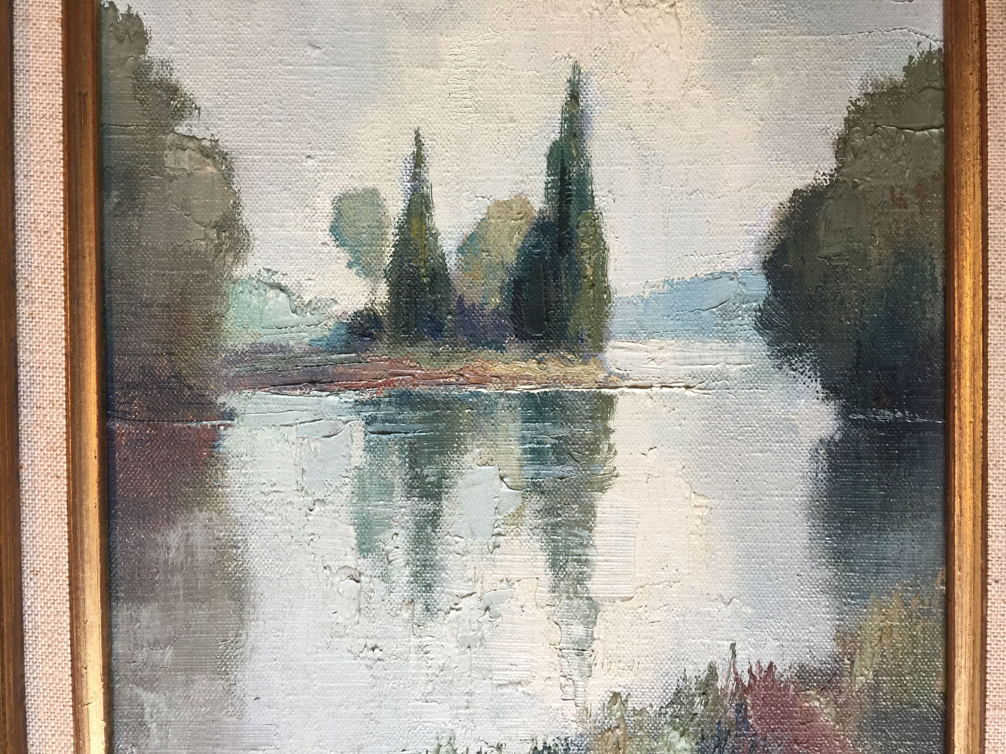 Oil sut canvas "Champagne Island on The Isle-Adam" by FRANCKI