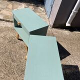 Paire de chevets vintage pieds compas/ vert
