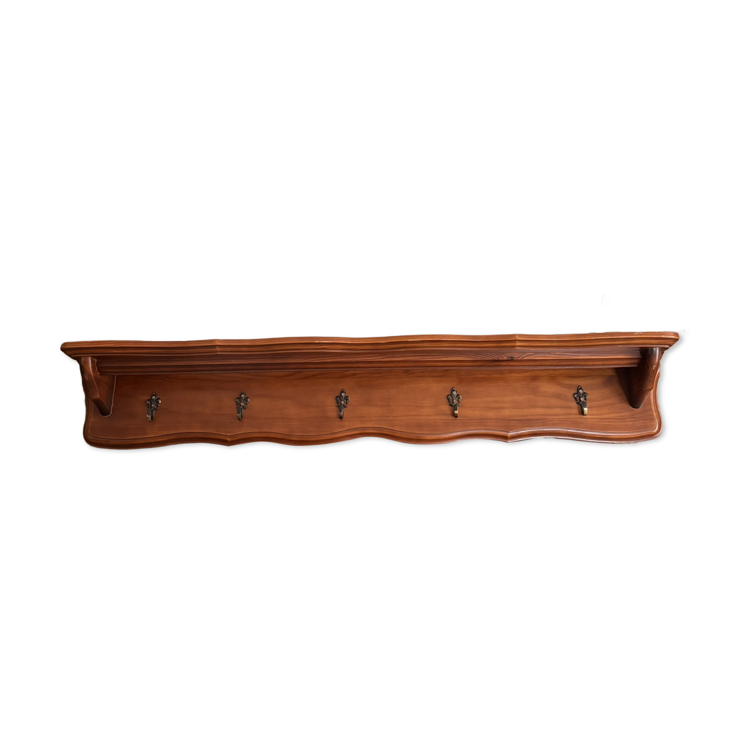 Wall-Mounted Coat Rack Rustic Wooden Shelf