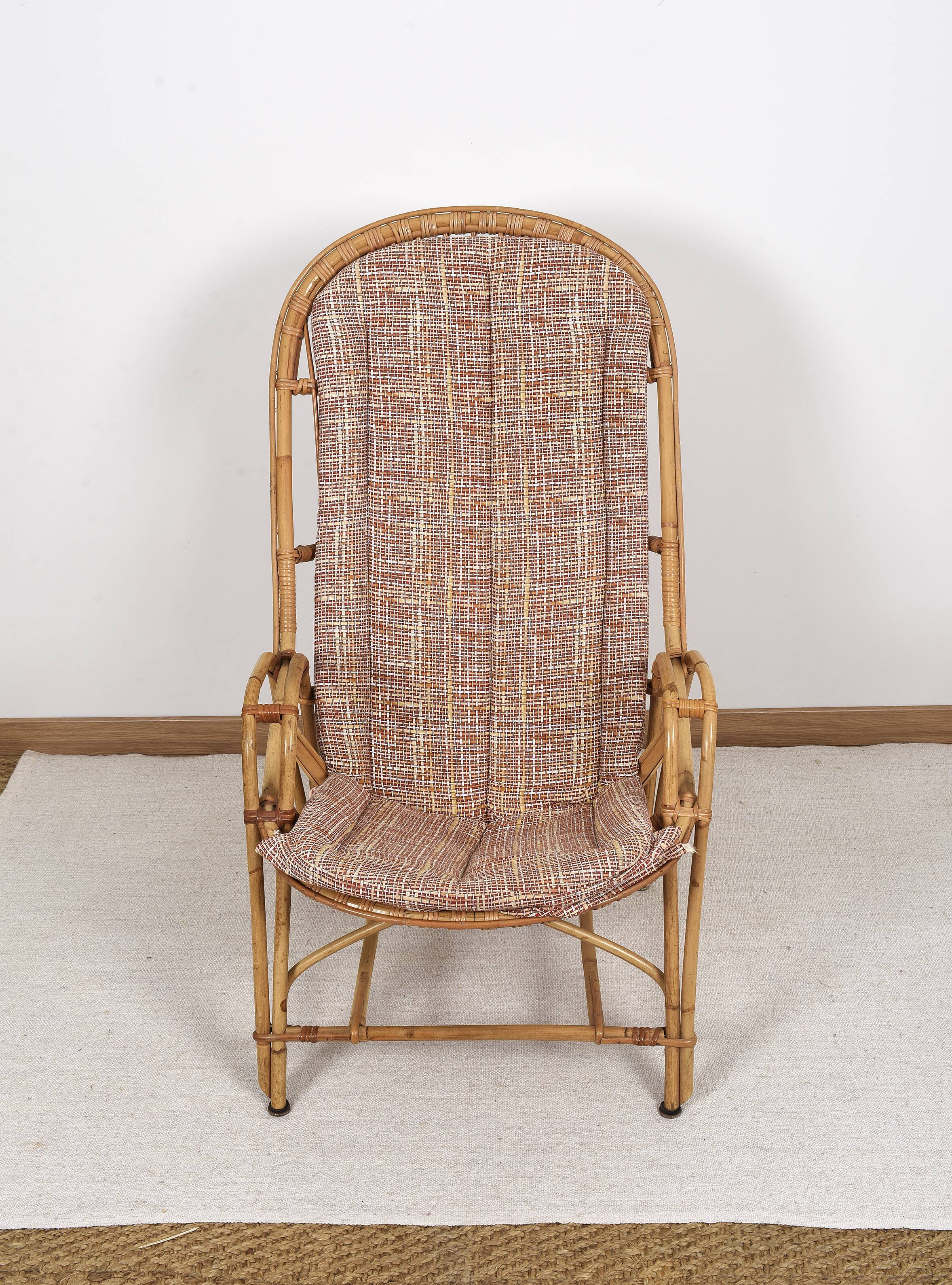 Antique, vintage rattan armchair