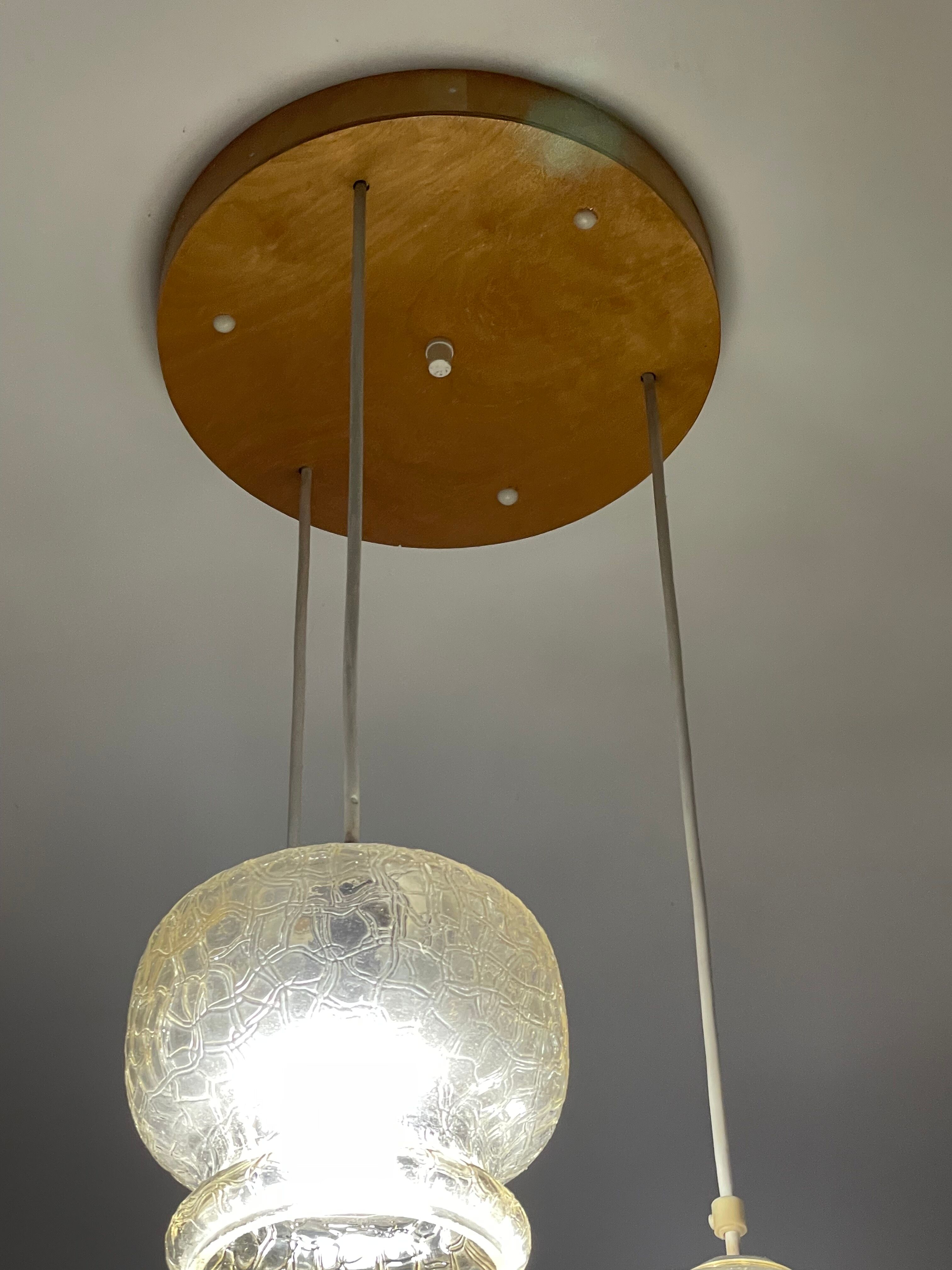 Suspension with three glass globes from the 1980s