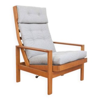 Fauteuil danois en chêne du milieu du siècle par Leif Alring pour Madsen & Schubell, années 1960
