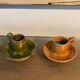 11 candle holders in glazed ceramic Provence
