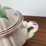 Antique Lunéville sugar bowl, Réverbère model, 1887