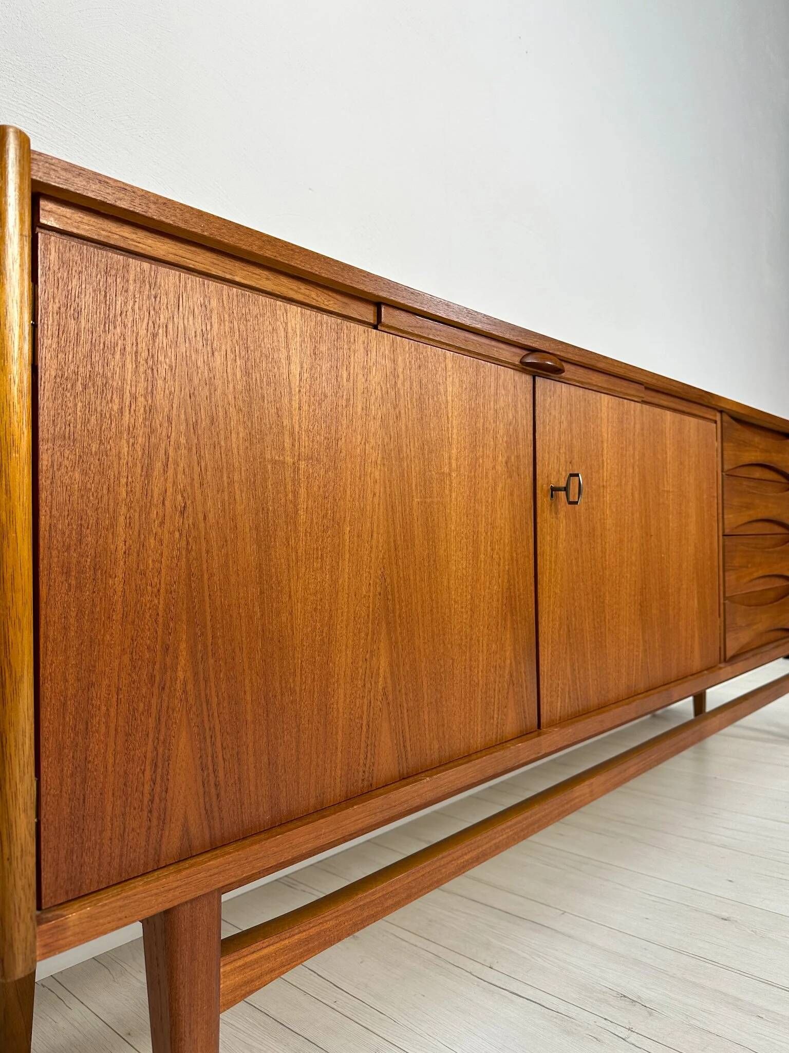 1960s Vintage Large Minimalistic Mid-Century Teak Sideboard