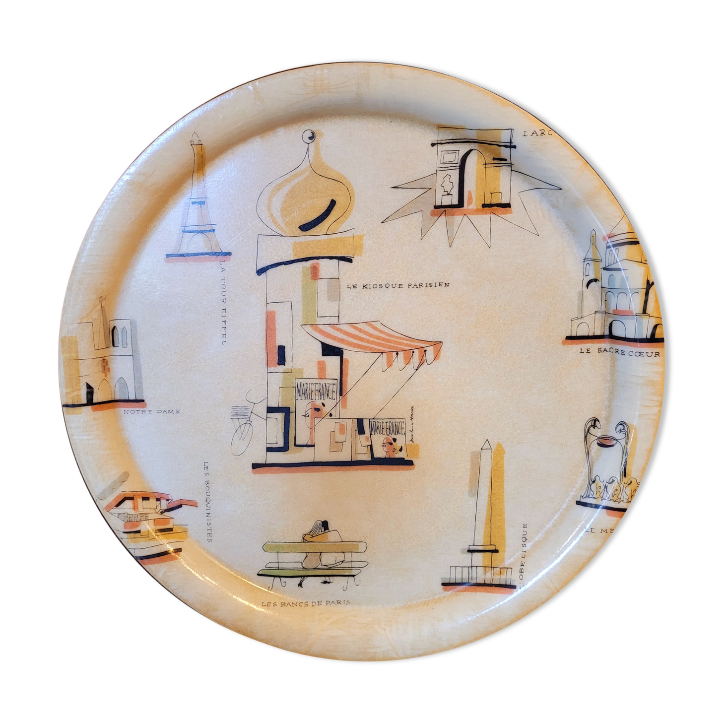 Vintage tray 50s 60s Paris