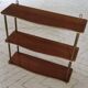 1950s wood and brass wall shelf