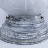 Art deco ball lamp in pressed molded glass