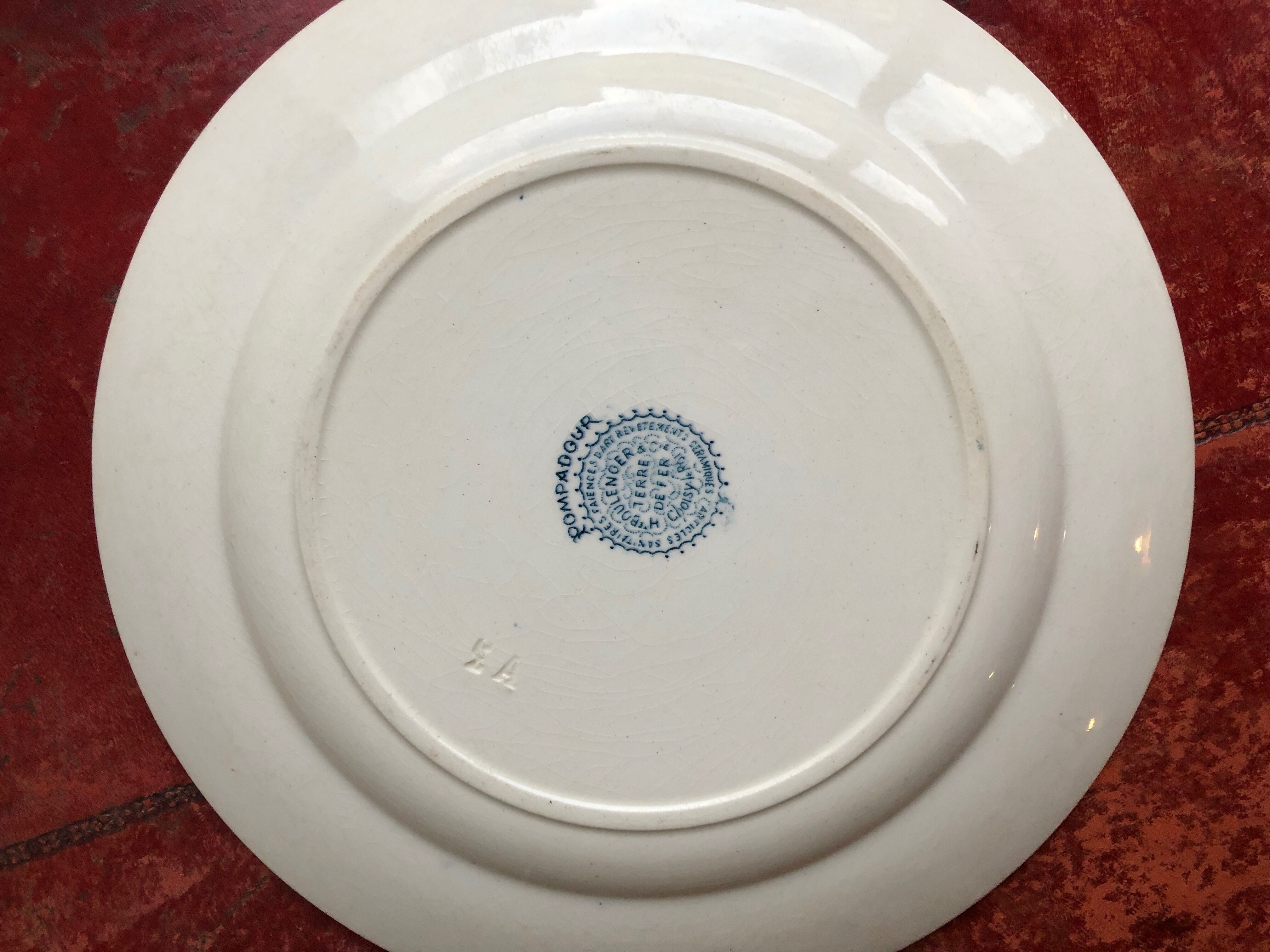 Lot of 4 flat plates in Iron Land Boulenger Choisy the Model King POMPADOUR