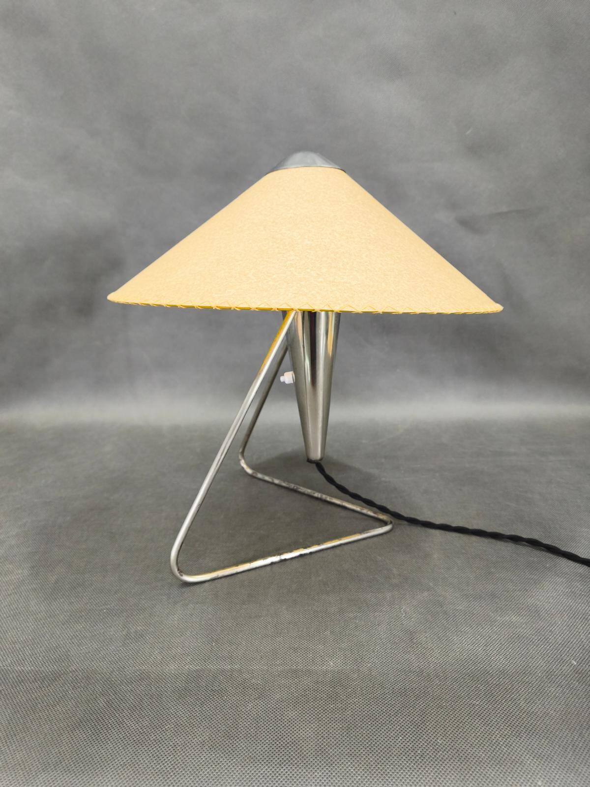 Helena Frantova Mid-Century Table Lamp, Chrome and Paper, 1960s