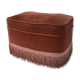 Pouf en velours couleur vieux rose avec franges