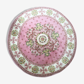 Tapis rose rond ancien 172x172cm