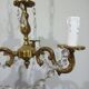 3-light bronze and crystal chandelier