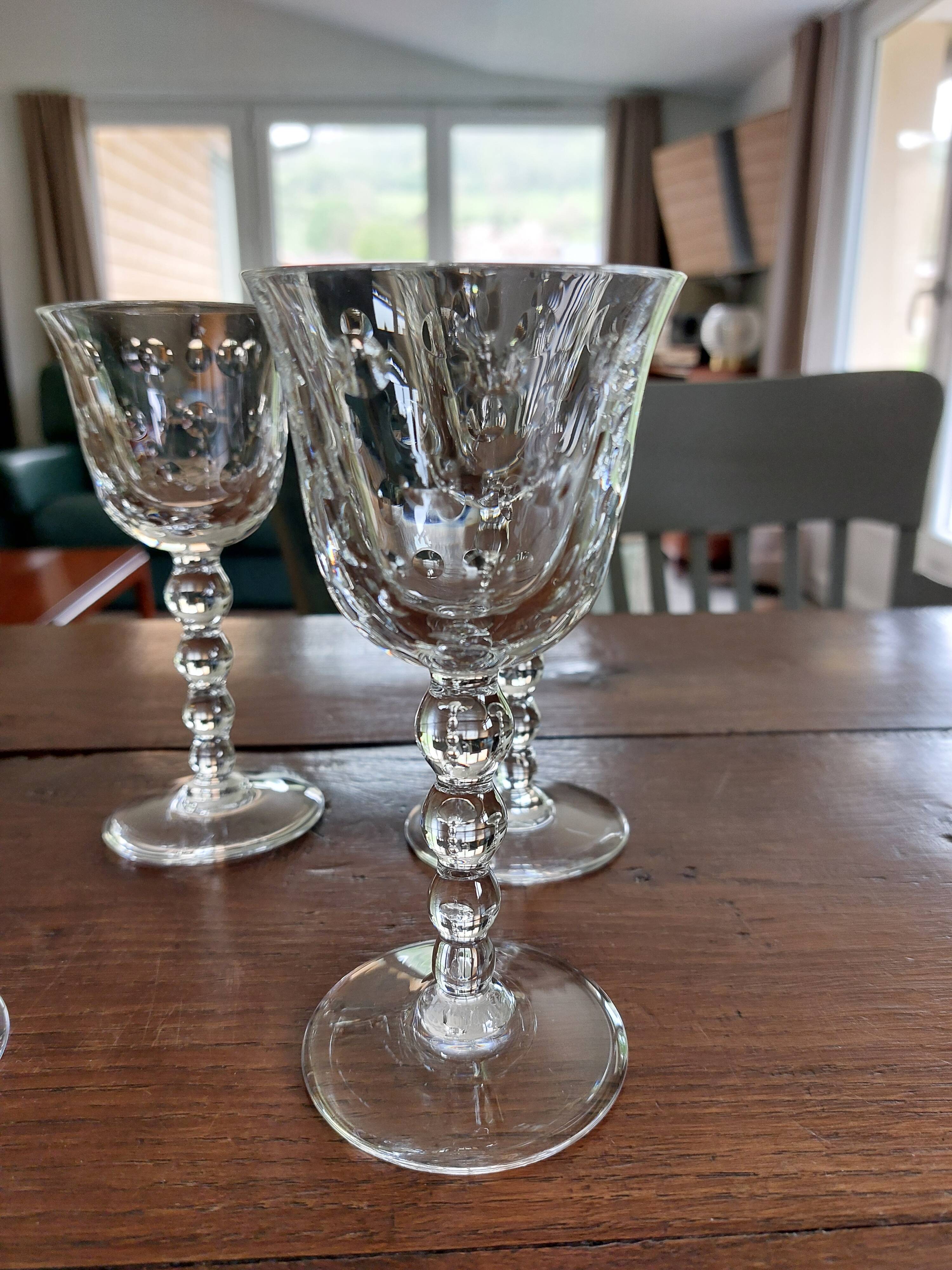 Glasses in Bordeaux Saint Louis No. 4 "Bubbles"