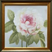 Tableau HST "Rose en fleur et bourgeons" avec cadre