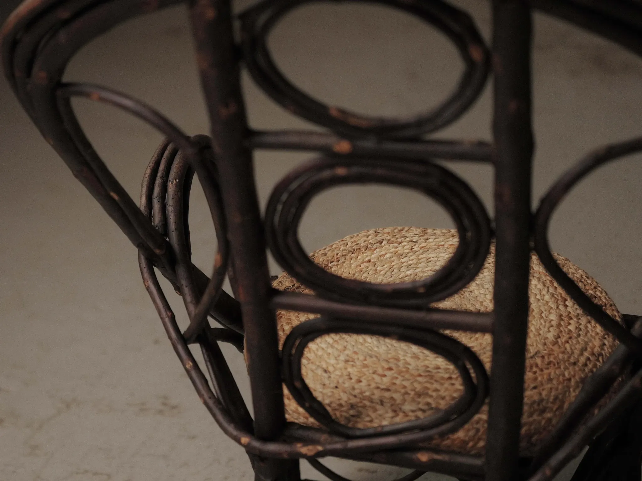 Fauteuil sculptural en bois courbé , Art Populaire, vers 1900