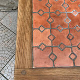 Wooden coffee table and tiles