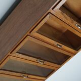 Vintage Dutch Oak Haberdashery Shop Cabinet / Vitrine, 1950s
