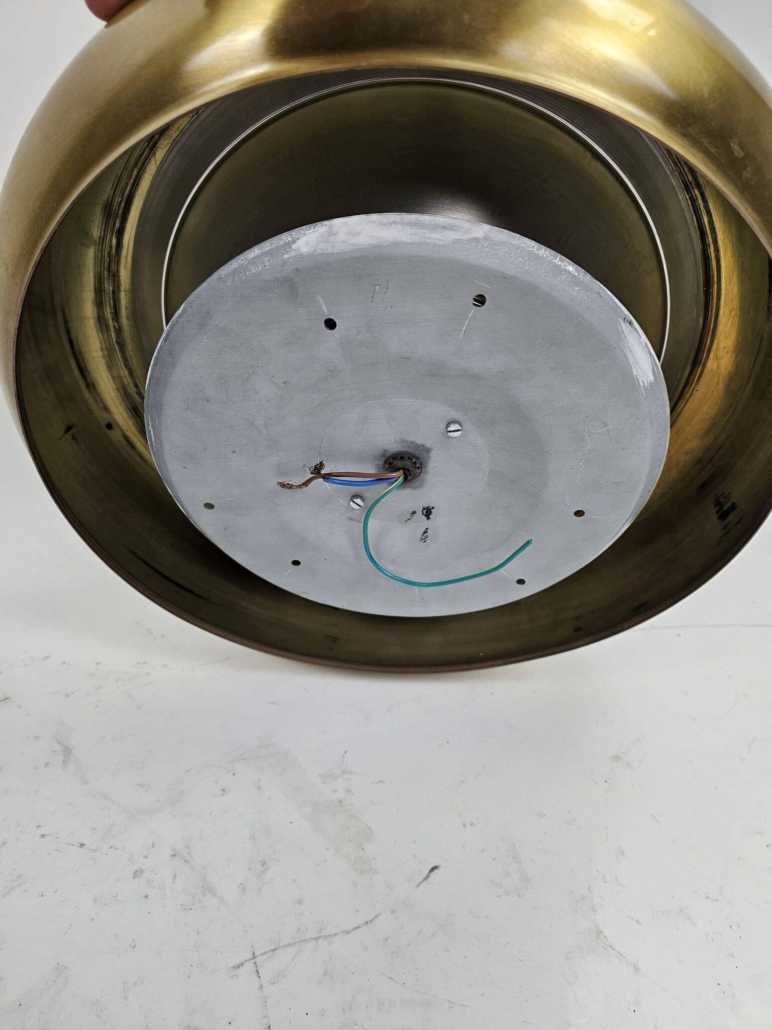Wall lamp or ceiling lamp made of Valenti brass and frosted glass