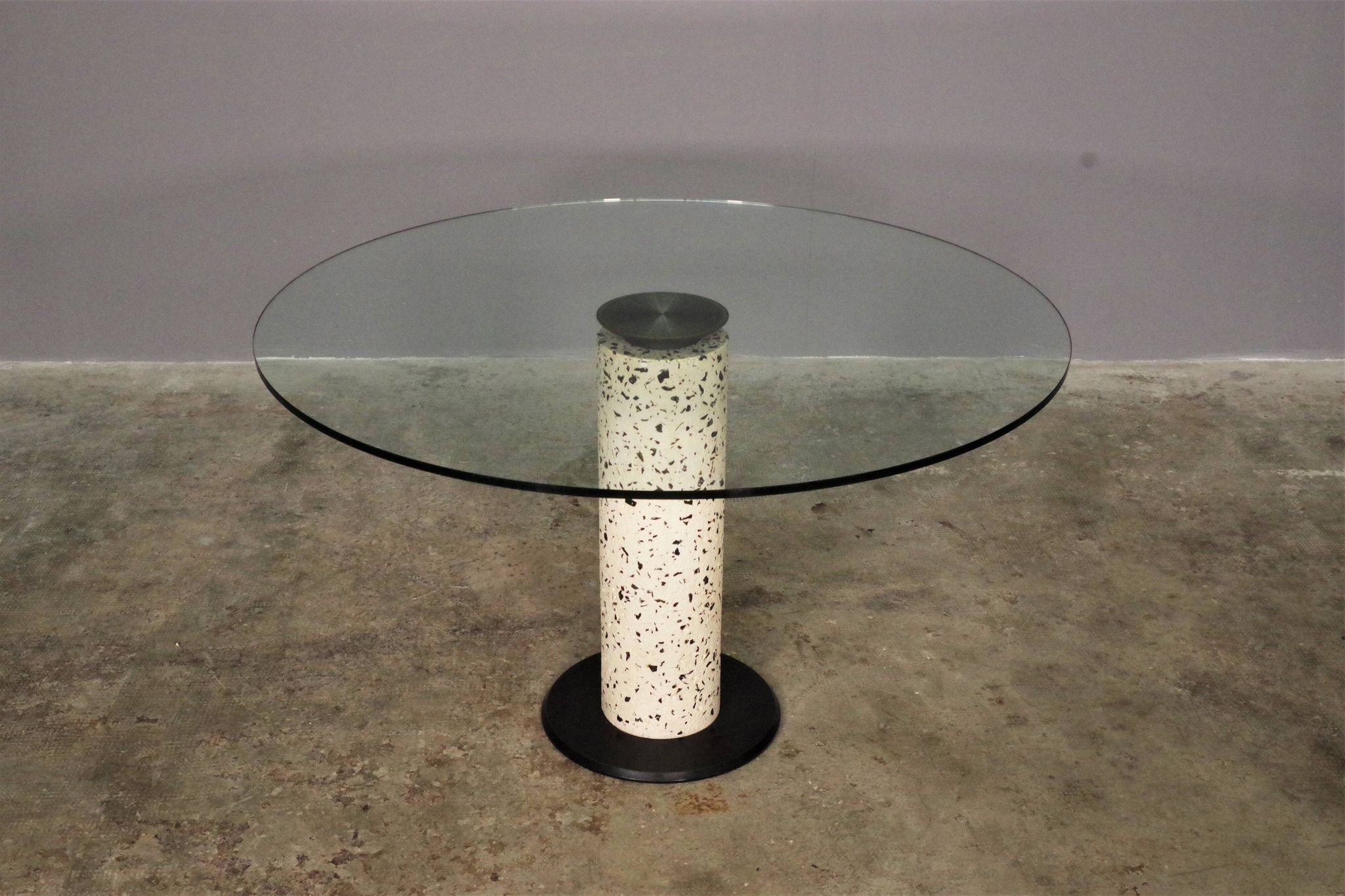 Round table with glass surface