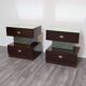 Macassar ebony bedside tables, cubic design, 1980s, set of 2.