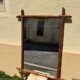 Antique bamboo style mirror mercury glass vintage solid wood