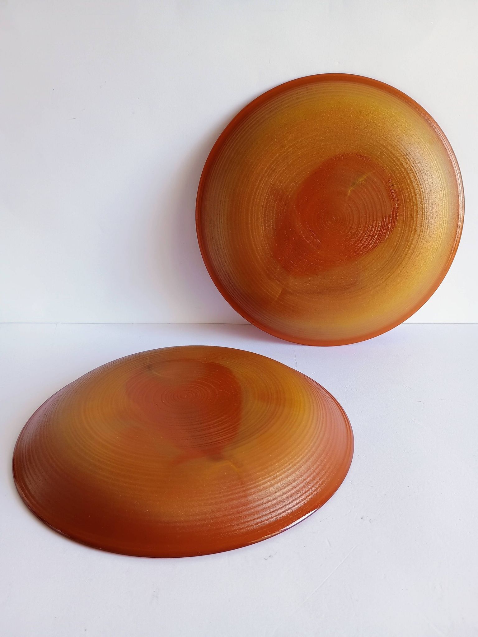 Set of 2 opaline brown dessert plates