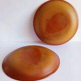 Set of 2 opaline brown dessert plates