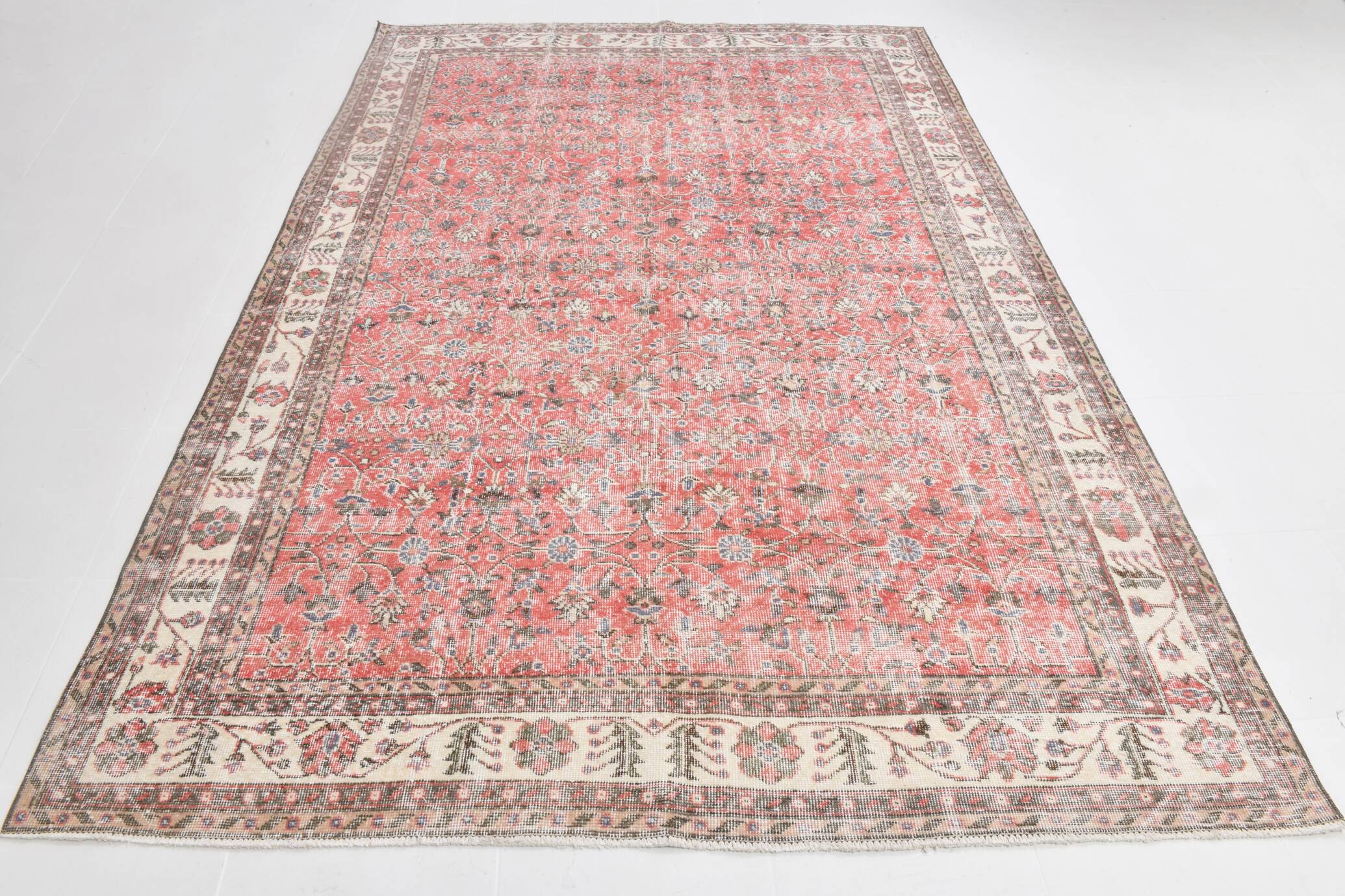 7x10 Pale Red Beige Turkish Area Rug, 209x308Cm SK 21028