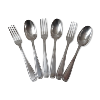 Set of silver metal cutlery 20s