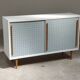 Commode bleue et blanche par Drevopodnik Brno 1960