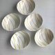 1950 SALINS service Aurore model yellow and black striped soup plates dish ravier