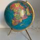 Globe vintage 1975 terrestre verre tripode doré Taride