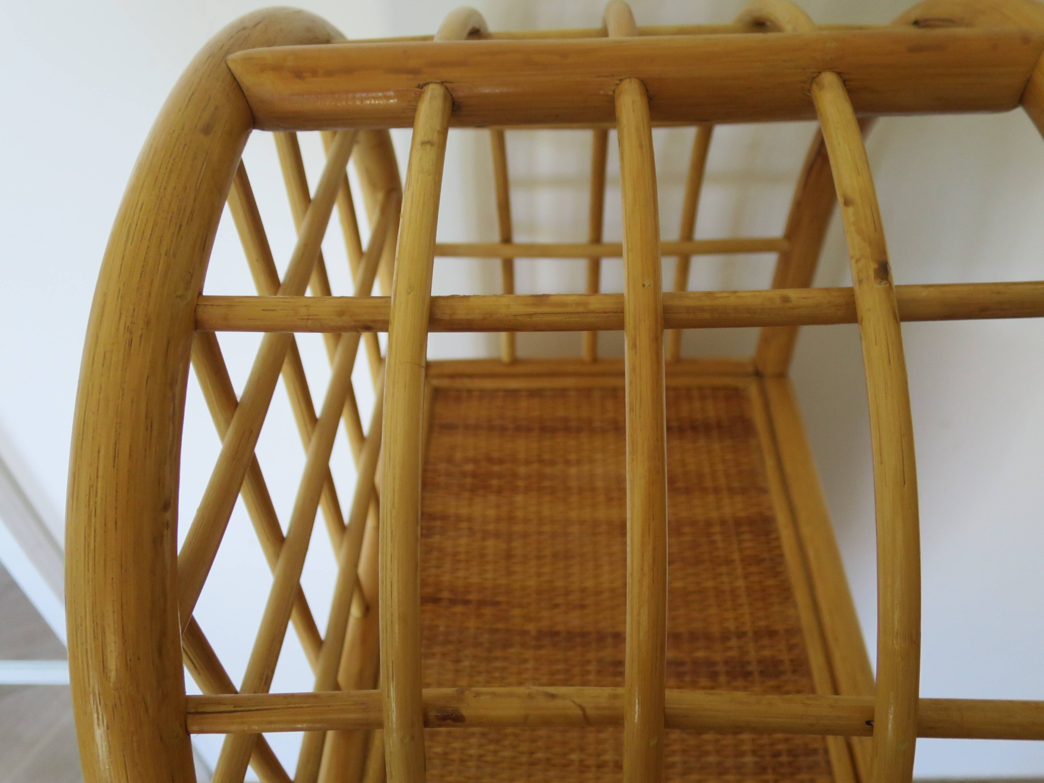 Vintage Library - 2 drawers - Woven rattan cupboard - 1980s - natural