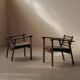 Pair of modernist armchairs in oak, Reconstruction, circa 1940