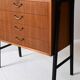 Vintage Scandinavian Teak Nightstand with Four Drawers