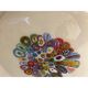 Murrine sphere in glass with multicolored murrine