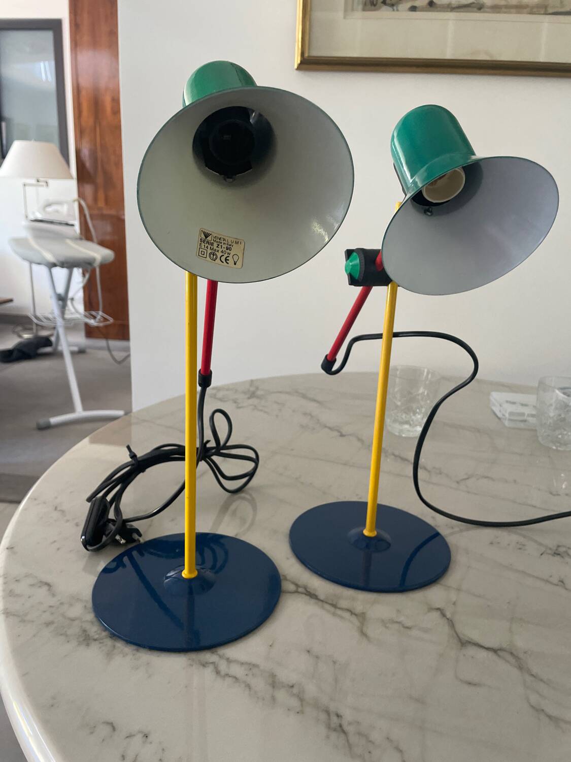 Pair of Veneta Lumi table lamps from the 90s