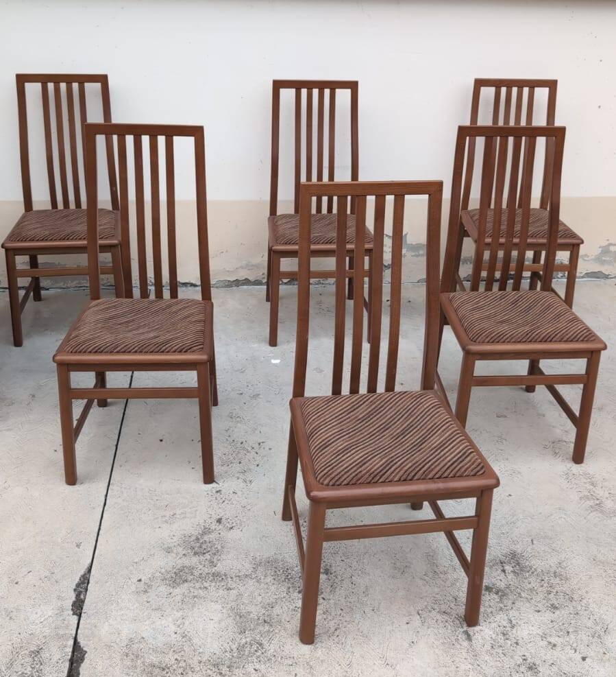 Set of 6 Dining Chairs by Mario Marenco for Mobilgirgi, 70s