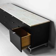 Executive sideboard by Florence Knoll with 'rosé aurore' marble top