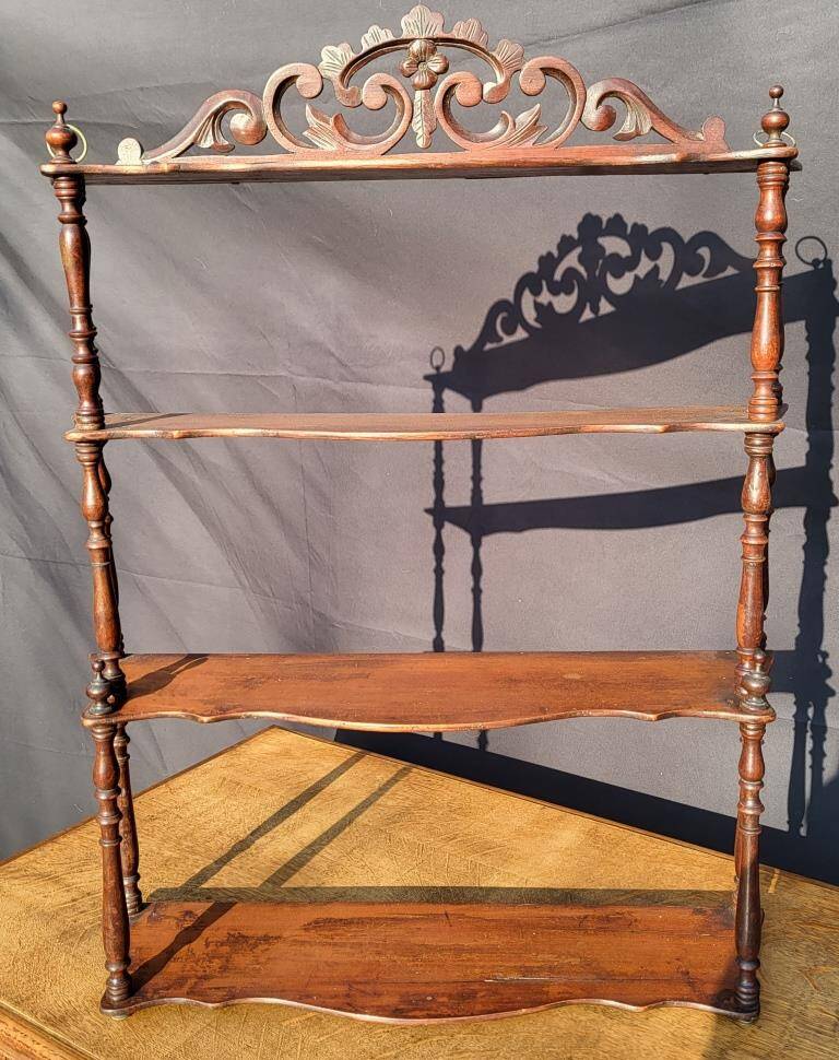 19th century molded mahogany wall shelf Louis-Philippe