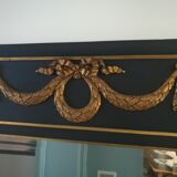 Trumeau louis XVI style mirror in black and gold stucco