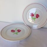 2 Luneville dessert plates, Rose Mai model