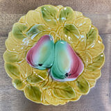 6 dessert plates in Sarreguemines barbotine.