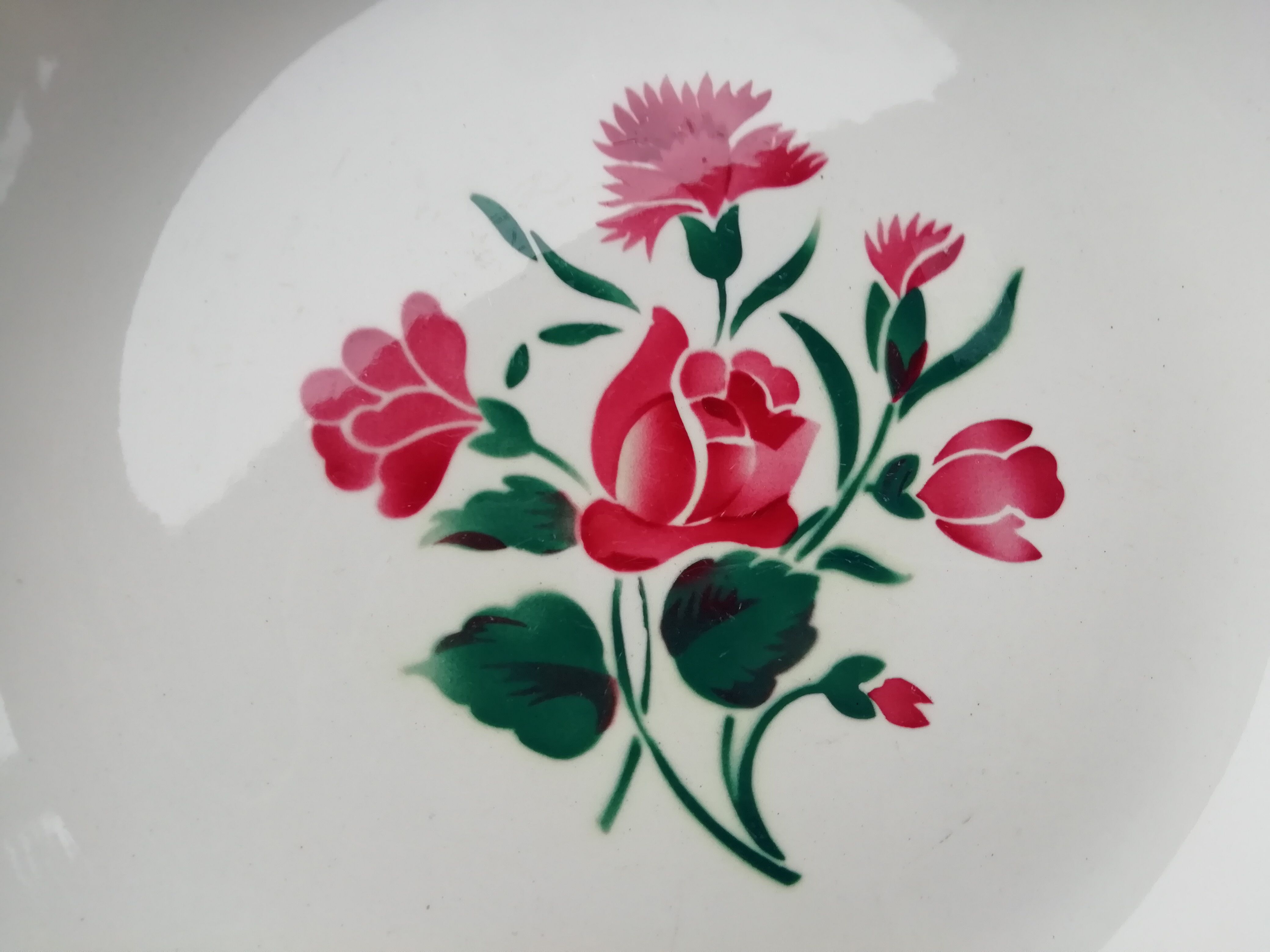 Lot de 2 plats ronds décor fleuri